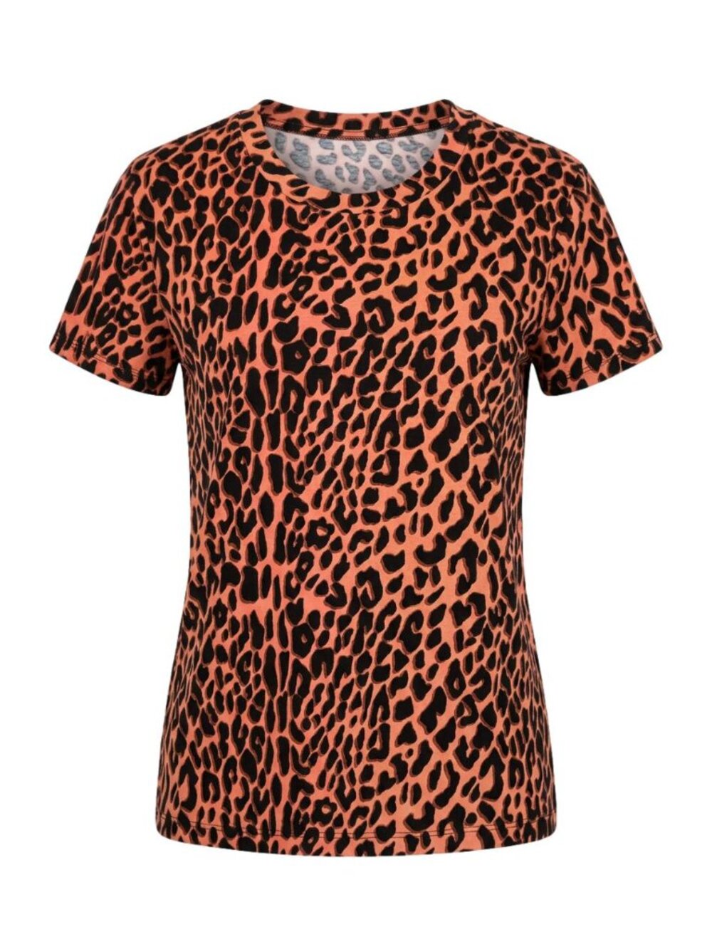 Scotch & Soda Maison Scotch Leopard Print Cotton Tee Orange Black Size M